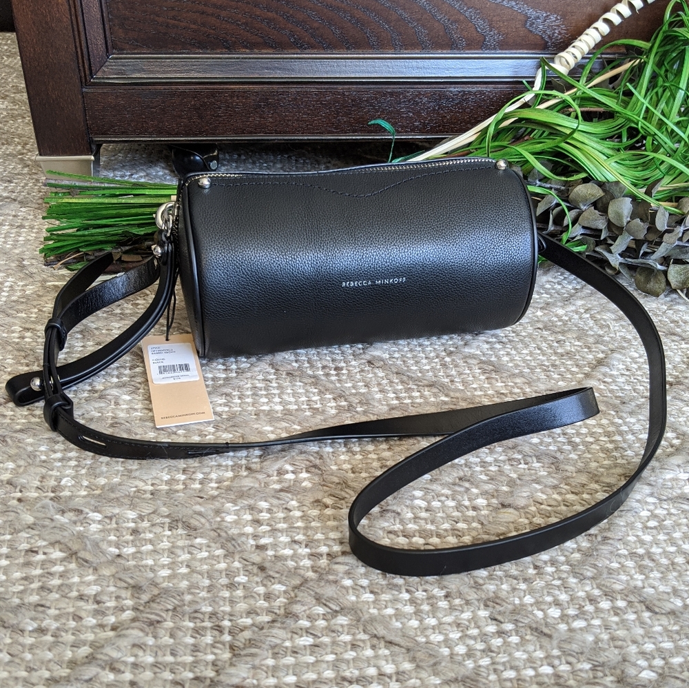 Rebecca Minkoff black barrel crossbody